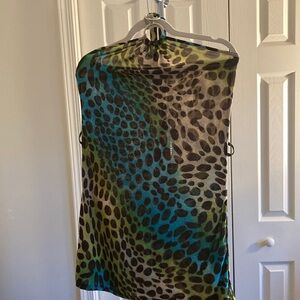 Leopard print sheer dress